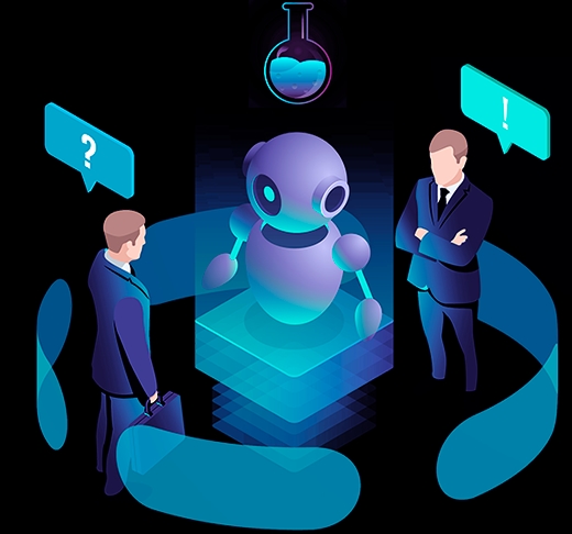 Figura de duas pessoas conversando e passando Feedback